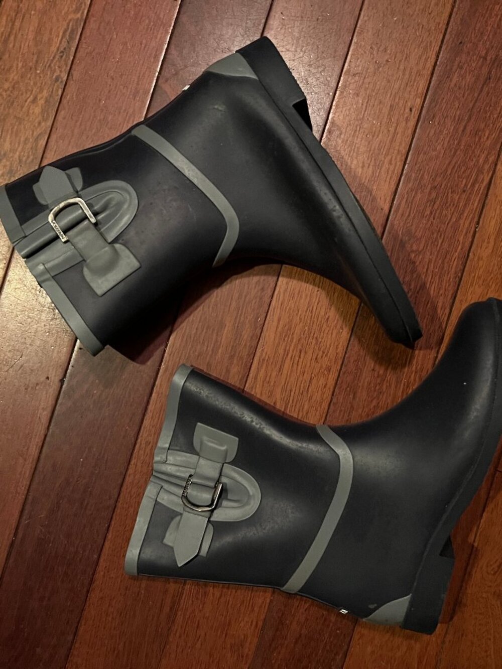 Nautica Stringer Rain Boots - Dark Purple/Black Color - 9 (Women's)